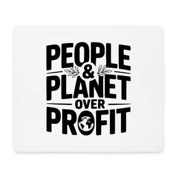 Menschen & Planet über Profit - Mousepad (Querformat) - Weiß - Vorne