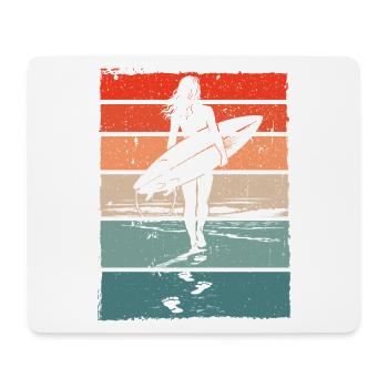 Surferin Retro Vintage Sonnenuntergang Strand - Mousepad (Querformat) - Weiß - Vorne