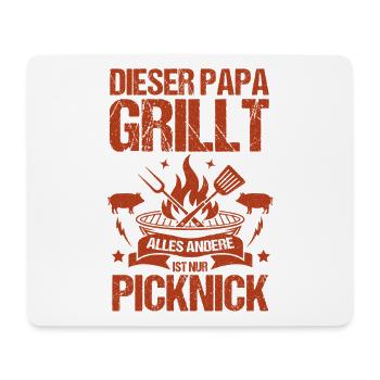 Barbecue, fête des pères, papa - Tapis de souris (format paysage) - blanc - Devant