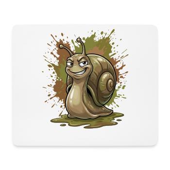 Witzige Schnecke mit Farbsplash - Mousepad (Querformat) - Weiß - Vorne