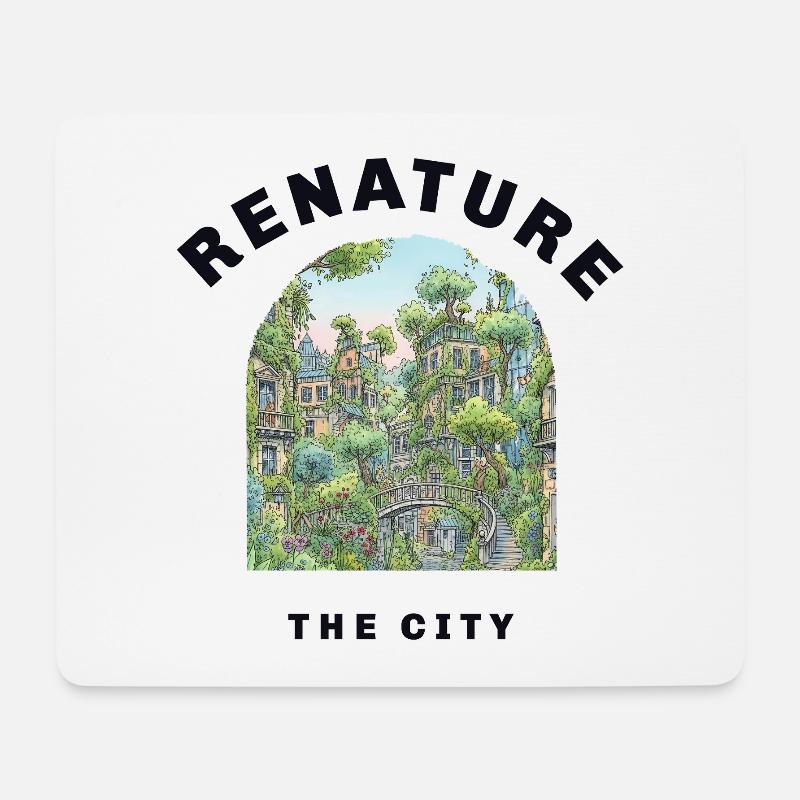 Renature the City - Mousepad (Querformat) - Weiß