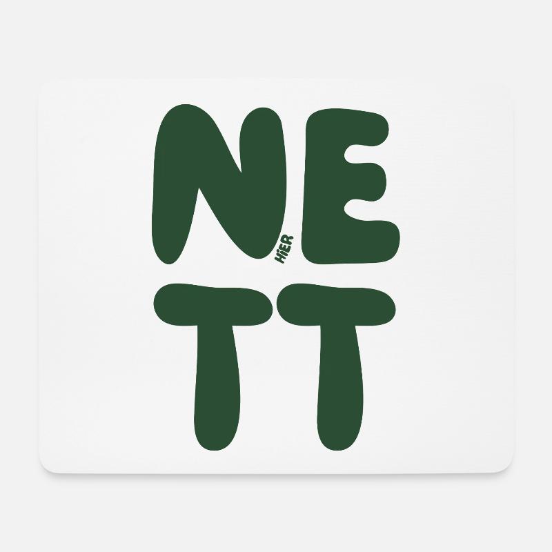 Nett hier - Mousepad (Querformat) - Weiß