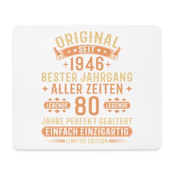 80. Geburtstag 1946 Jahrgang Legende Geschenk - Mousepad (Querformat) - Weiß - Vorne