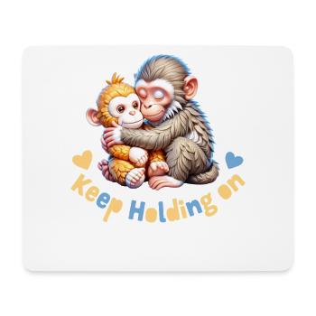 Les singes qui s’accrochent continuent de s’accrocher - Tapis de souris (format paysage) - blanc - Devant