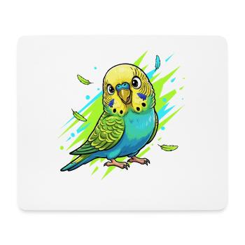Neon Budgie Color Explosion - Mouse Pad (horizontal) - white - Front