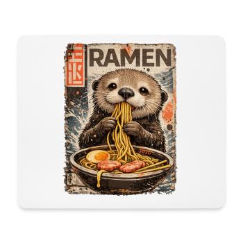 Ramen Otter Vintage Poster - Mouse Pad (horizontal) - white - Front