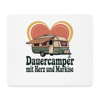 Long-term camper with heart and awning retro caravan - Mouse Pad (horizontal) - white - Front