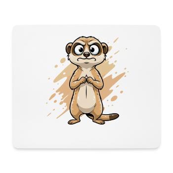 Doubting Meerkat Cartoon - Mouse Pad (horizontal) - white - Front