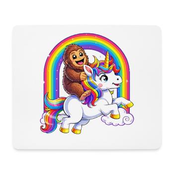 Bigfoot Riding Unicorn Lover Rainbow Sasquatch - Mousepad (Querformat) - Weiß - Vorne