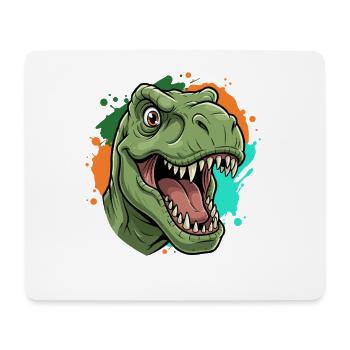T-Rex Farbspritzer Neon Print - Mousepad (Querformat) - Weiß - Vorne