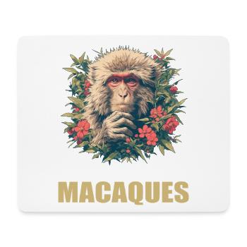 Makaken Makake - Mousepad (Querformat) - Weiß - Vorne