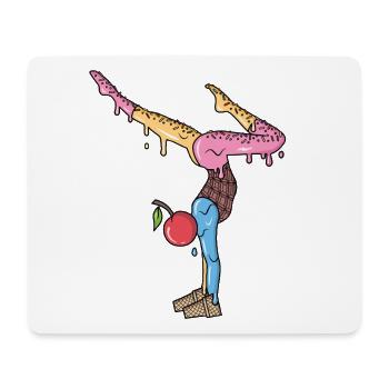 Turnerin Gymnastik Eiscreme Damen Mädchen Turnen - Mouse Pad (horizontal) - white - Front