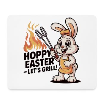 Hoppy Easter Let’s Grill T-Shirt Ostern BBQ Shirt - Mousepad (Querformat) - Weiß - Vorne