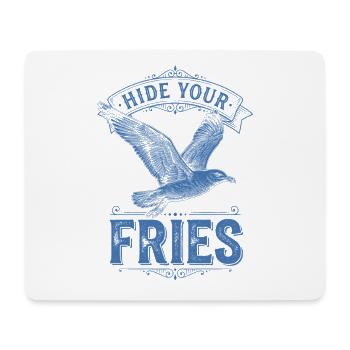 Cachez votre oiseau frites - Tapis de souris (format paysage) - blanc - Devant