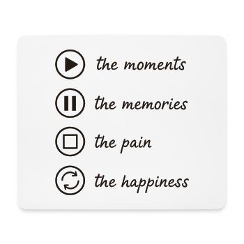 Mindfulness, Moments, Memories, Happiness - Mouse Pad (horizontal) - white - Front