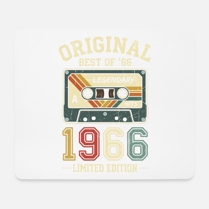 Originales Retro-Kassettenband von 1966, 60. Geburtstag - Mousepad (Querformat) - Weiß