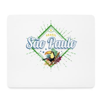 Sao Paulo in Brasilien Vintage Design mit Tukan - Mousepad (Querformat) - Weiß - Vorne