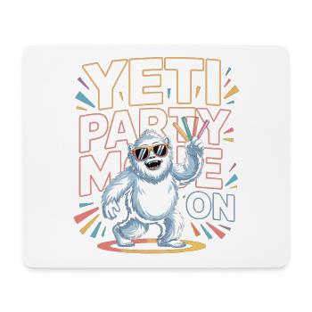 Mode Yeti Party – Monstre de fête drôle - Tapis de souris (format paysage) - blanc - Devant