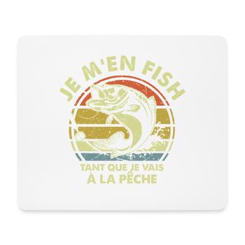 Je M’en Fish Totalement Humour Pêcheur - Tapis de souris (format paysage) - blanc - Devant