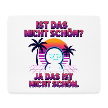 Nicht-schön Synthwave Neonspruch - Mousepad (Querformat) - Weiß - Vorne
