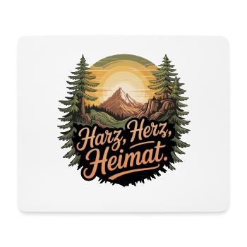  Harz Herz Heimat Sonnenuntergang Berge Wald - Mousepad (Querformat) - Weiß - Vorne