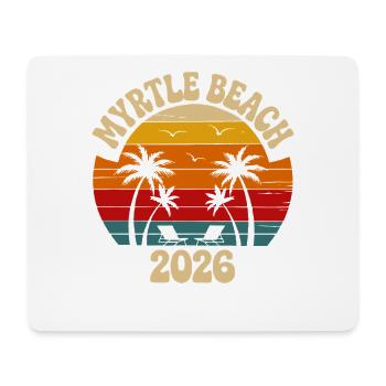 Coucher de soleil rétro à Myrtle Beach 2026 - Tapis de souris (format paysage) - blanc - Devant