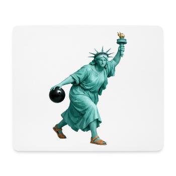 Bowling de la Statue de la Liberté - Tapis de souris (format paysage) - blanc - Devant