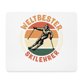 Skifahren WELTBESTER SKILEHRER Lustiges - Mousepad (Querformat) - Weiß - Vorne