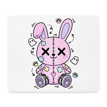 Gothic Bunny Weirdcore Dark Horror Animal Doll - Mouse Pad (horizontal) - white - Front