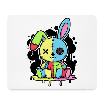 Gothic Bunny Weirdcore Dark Horror Animal Doll - Mouse Pad (horizontal) - white - Front