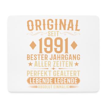 Original Jahrgang 1991 Baujahr Geburtstag - Mousepad (Querformat) - Weiß - Vorne