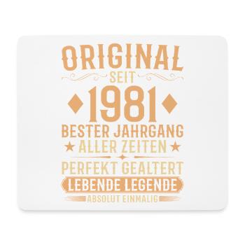 Original Jahrgang 1981 Baujahr Geburtstag - Mousepad (Querformat) - Weiß - Vorne