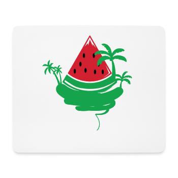 Watermelon Summer Party Paradise with Palm Trees - Mouse Pad (horizontal) - white - Front