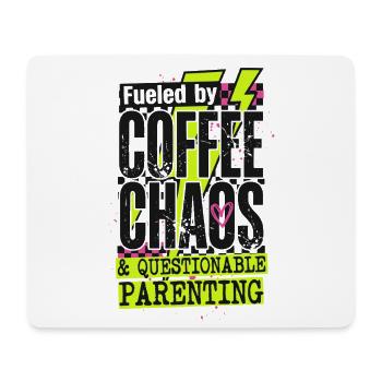 Coffee Chaos Mom Shirt – lustiges Eltern-T-Shirt - Mousepad (Querformat) - Weiß - Vorne