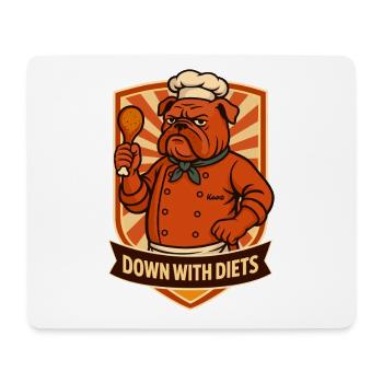 Bulldoggen-Koch mit Diäten niedergelassen - Mousepad (Querformat) - Weiß - Vorne