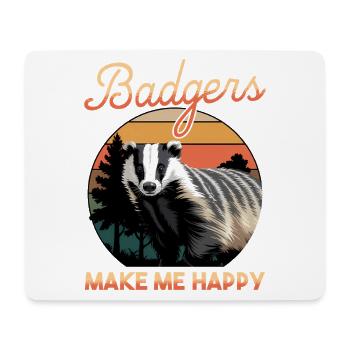 Funny Animal Badger - Mouse Pad (horizontal) - white - Front