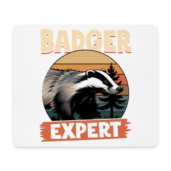 Funny Animal Badger - Mouse Pad (horizontal) - white - Front