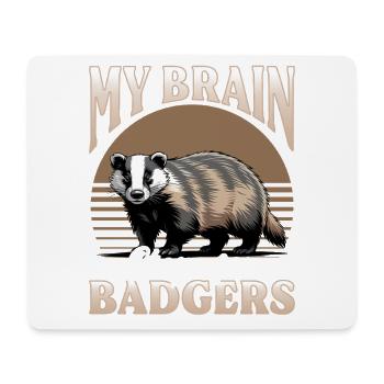 Funny Animal Badger - Mouse Pad (horizontal) - white - Front