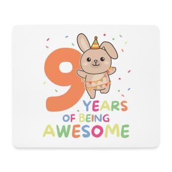 Bunny pour ses enfants de neuf ans pour ses 9 ans - Tapis de souris (format paysage) - blanc - Devant