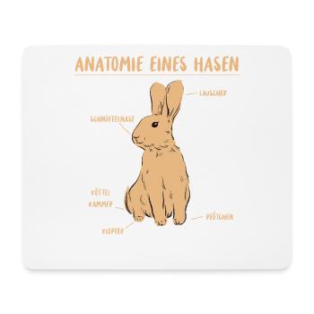Hase Anatomie kawaii Beschreibung eines Hasen - Mousepad (Querformat) - Weiß - Vorne