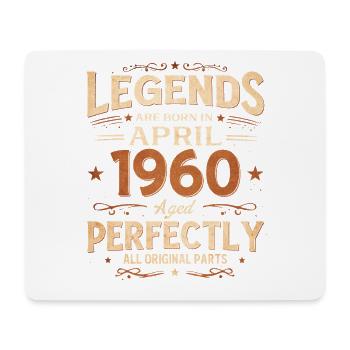 66. Geburtstag Geschenk Mann April 1960 Legendär - Mousepad (Querformat) - Weiß - Vorne