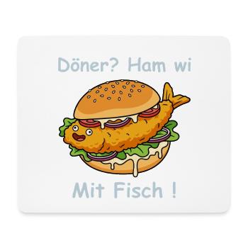 Cartoon Fischbrötchen Küsten Humor - Mousepad (Querformat) - Weiß - Vorne