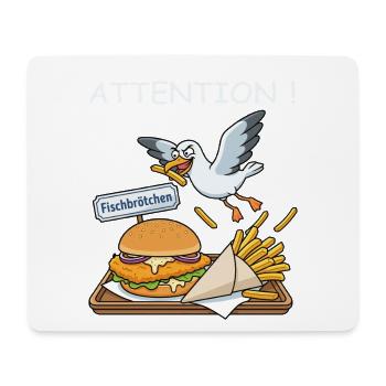 Lustiges Fischbrötchen Küstenhumor Nordsee Ostsee - Mousepad (Querformat) - Weiß - Vorne