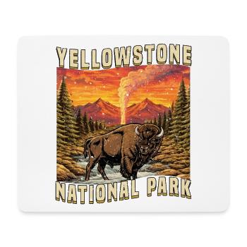 Yellowstone-Nationalpark Büffel - Mousepad (Querformat) - Weiß - Vorne