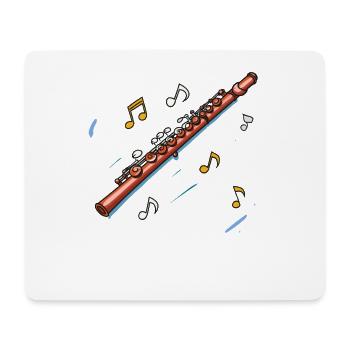Flöte Skizze - Mousepad (Querformat) - Weiß - Vorne