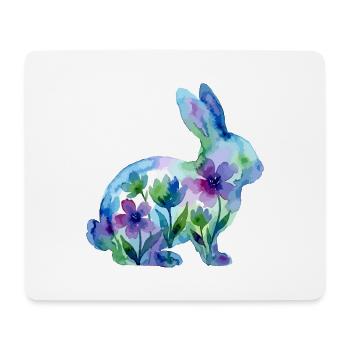 Hase Aquarell Ostern Bunt - Mousepad (Querformat) - Weiß - Vorne