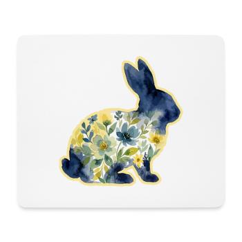 Hase Aquarell Ostern Blumen - Mousepad (Querformat) - Weiß - Vorne
