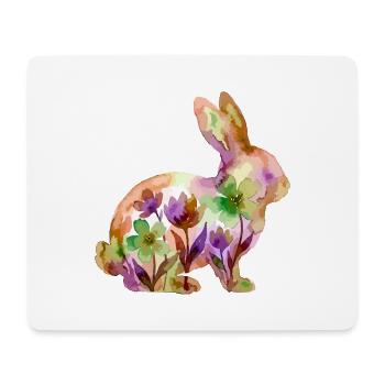 Hase Aquarell Ostern Bunt - Mousepad (Querformat) - Weiß - Vorne