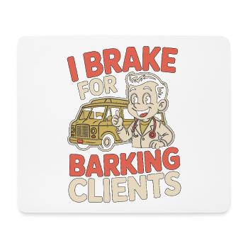 Mobile Vet I Brake For Barking Veterinary Clinic - Mouse Pad (horizontal) - white - Front