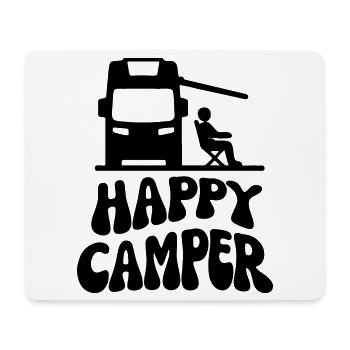 Campeur Happy - Tapis de souris (format paysage) - blanc - Devant